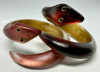LG347 amber brown & blush lucite snake bangles